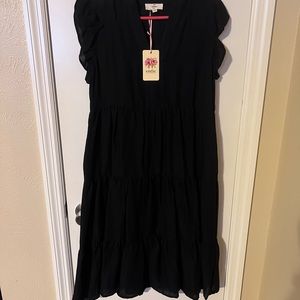 Black midi dress- small